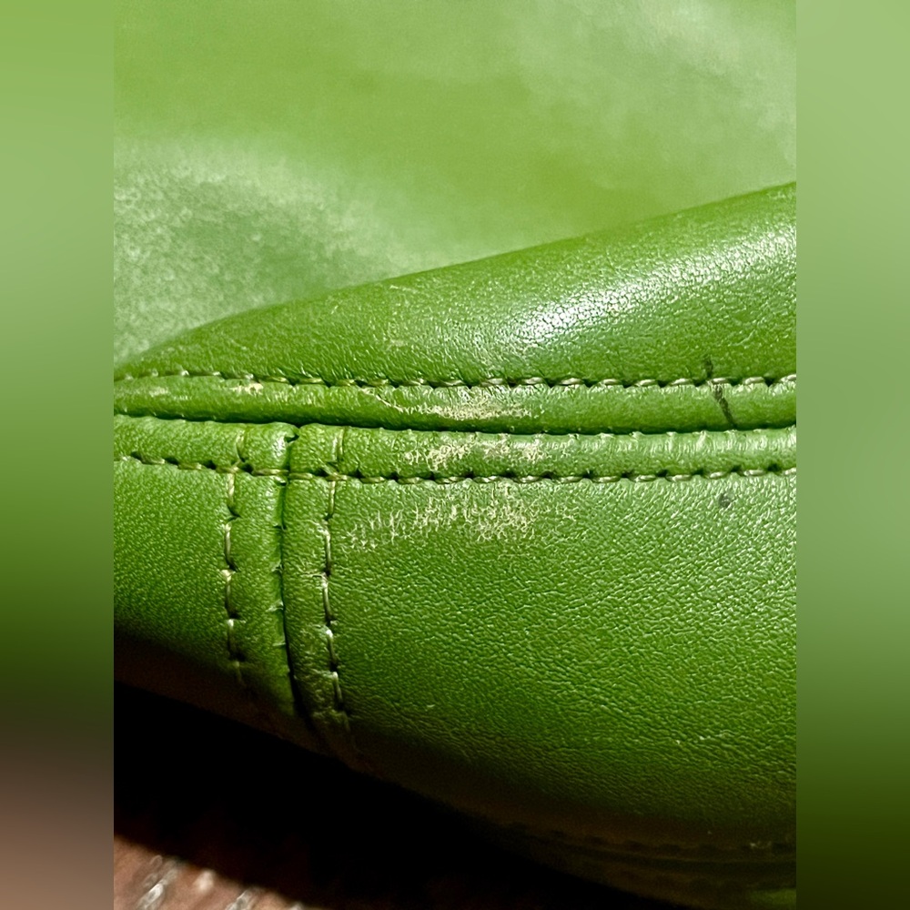 COACH Vintage Rare Eldridge Soho Leaf Green Leather Gold Buckle Shoulder Hobo - Picture 12 of 16